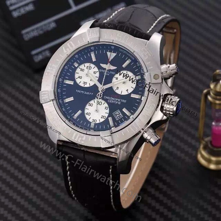 Fake Breitling COLT Chronograph Watch Black Dial